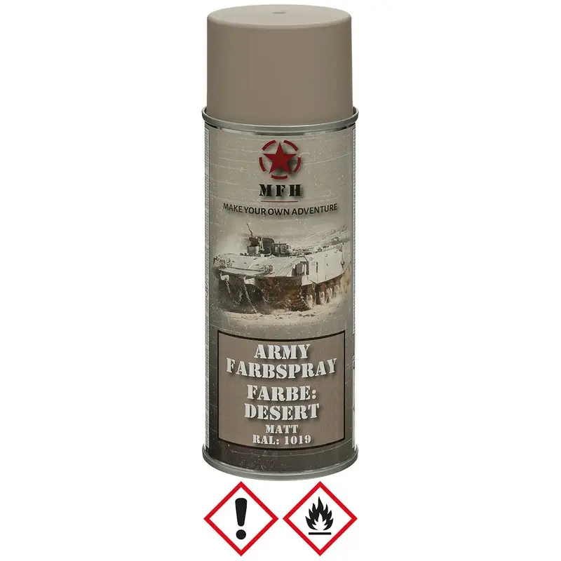 Ostatnie sztuki Farba Maskująca Wojskowa W Sprayu 400 ml MFH Mat Desert (27375H)