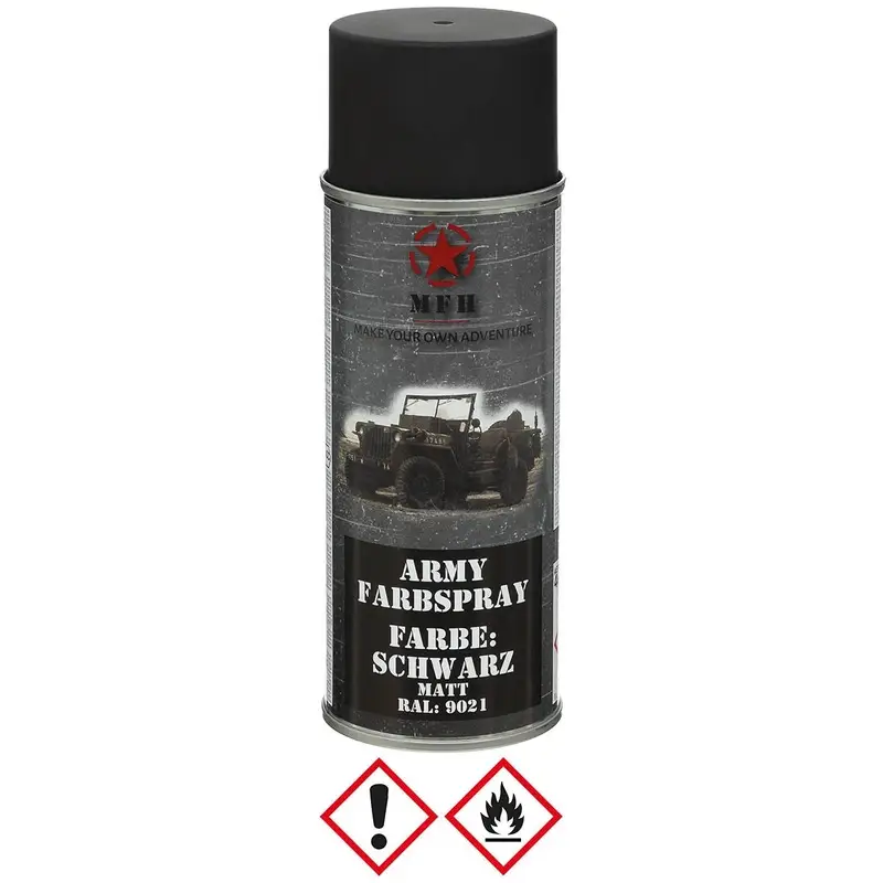 Kup online Farba Maskująca Wojskowa W Sprayu 400 ml MFH Matt Czarny (27375A)