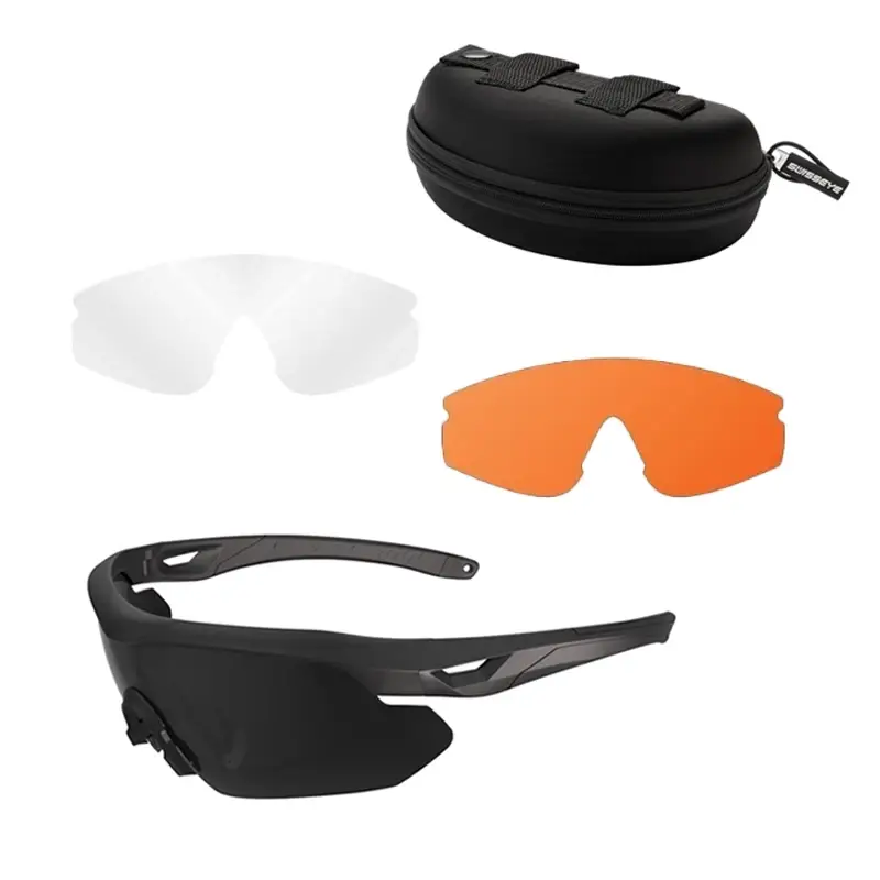 Tani Okulary Taktyczne SwissEye NIGHTHAWK PRO Czarne + 3 Szybki