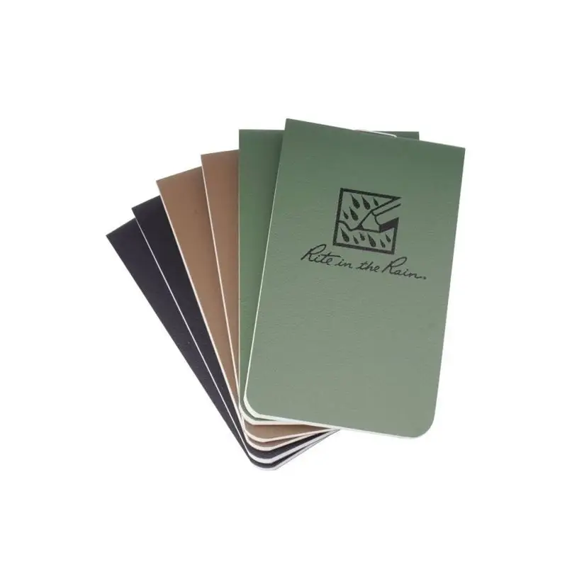 Bestseller Zestaw Notesów Wodoodpornych On-The-Go 85 x 50 mm 6 szt. Rite in the Rain Czarny / Zielony / Tan (OTG-TACL)