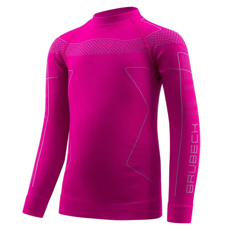 Wyprzedaż Bluza Termoaktywna Dziecięca Thermo Kids Brubeck Fuksjowo / Szara (LS1611K)