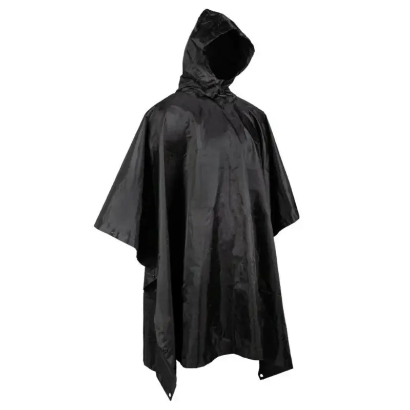 Wodoodporny deszcz w stylu armii marki Ripstop Poncho Cape Military Black Kup online