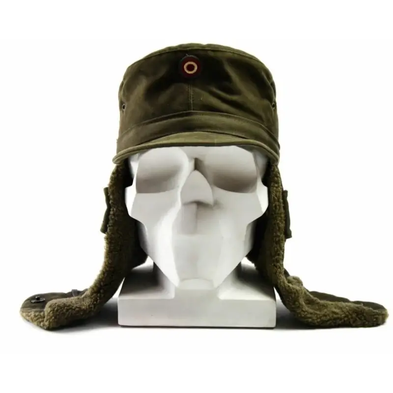 Prawdziwy austriacka armia wojskowa Winter Cap Olive O.D Insignia Badge Hat Nowy Szybka dostawa