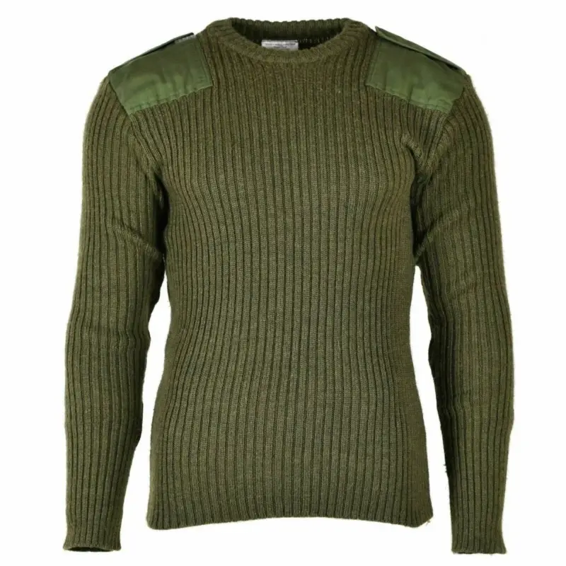 Oryginalny bzdur brytyjskiej armii pullover commando zielony sweter wełniany skoczek Nie przegap