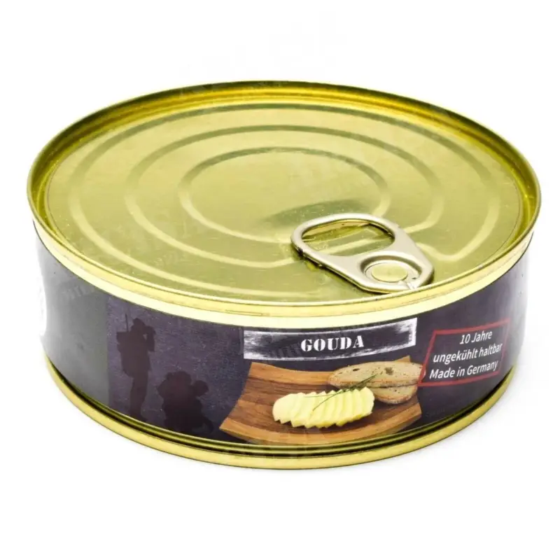 Do wyczerpania zapasów Awaryjna armia przetrwania żywność w puszkach Gouda Chees 200g puszka
