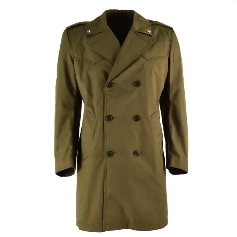 Oryginalny Włoski Trenchcoat Khaki Blue Plain Color Problem wojskowy Nowość