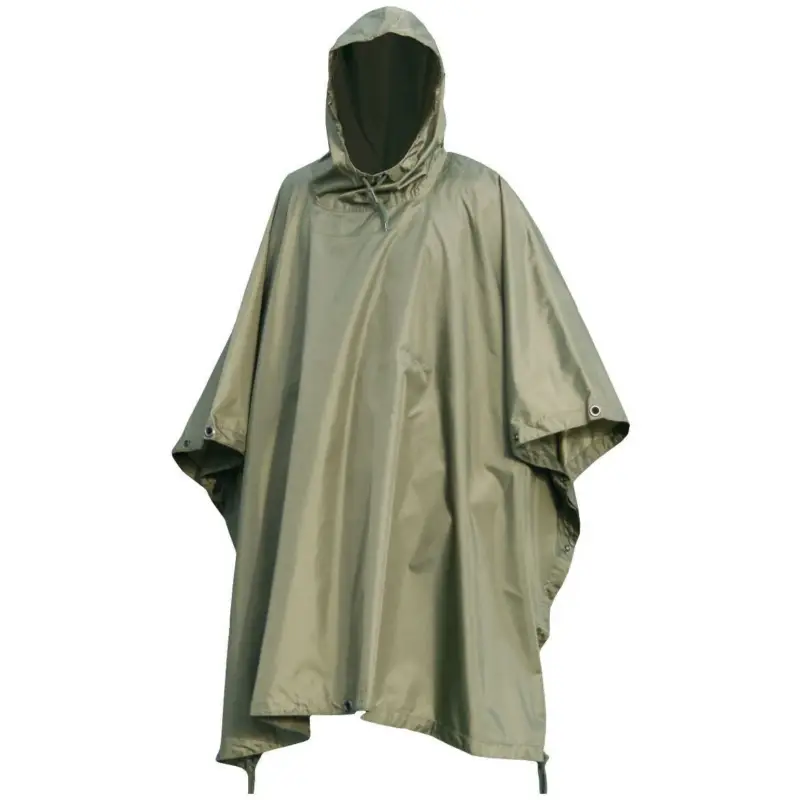 Wodoodporny deszcz w stylu armii marki Ripstop Poncho Cape Military O.D Olive Green Niska cena