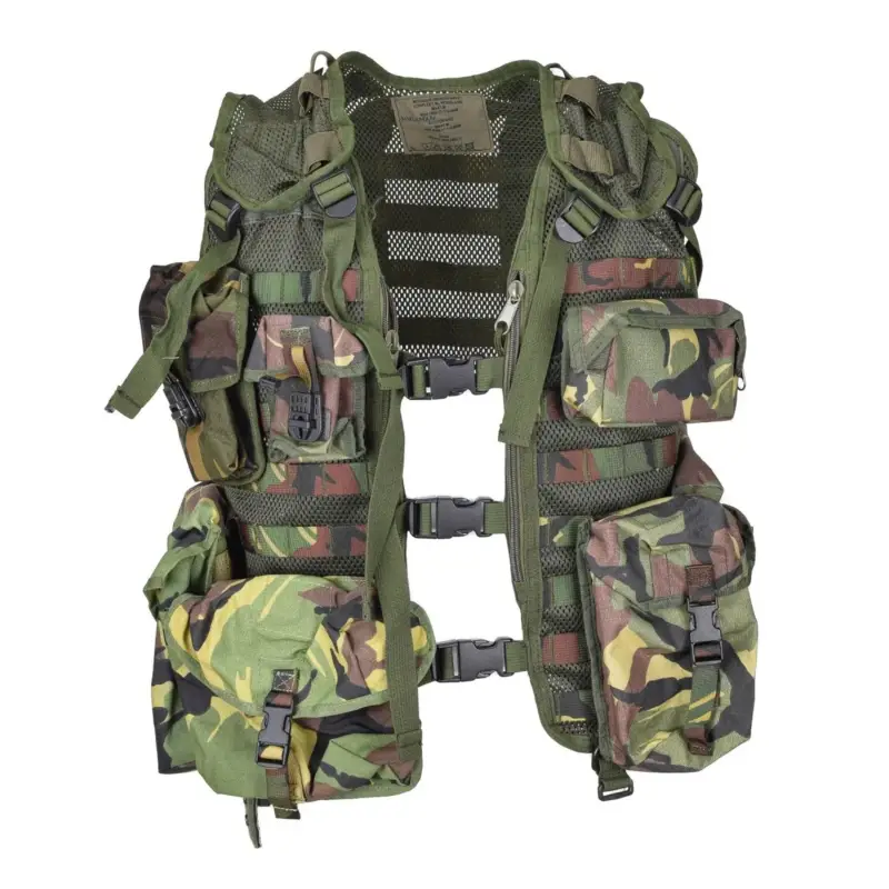 Prawdziwy holenderski kamizelka taktyczna wojskowa 7pcs modułowe torebki Molle DMP Woodland Obniżka ceny