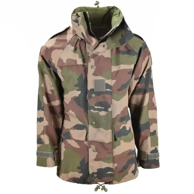 Oryginalny wodoodporna armia armii francuskiej Camo Goretex z kapturem deszczowy parka Wybór klientów