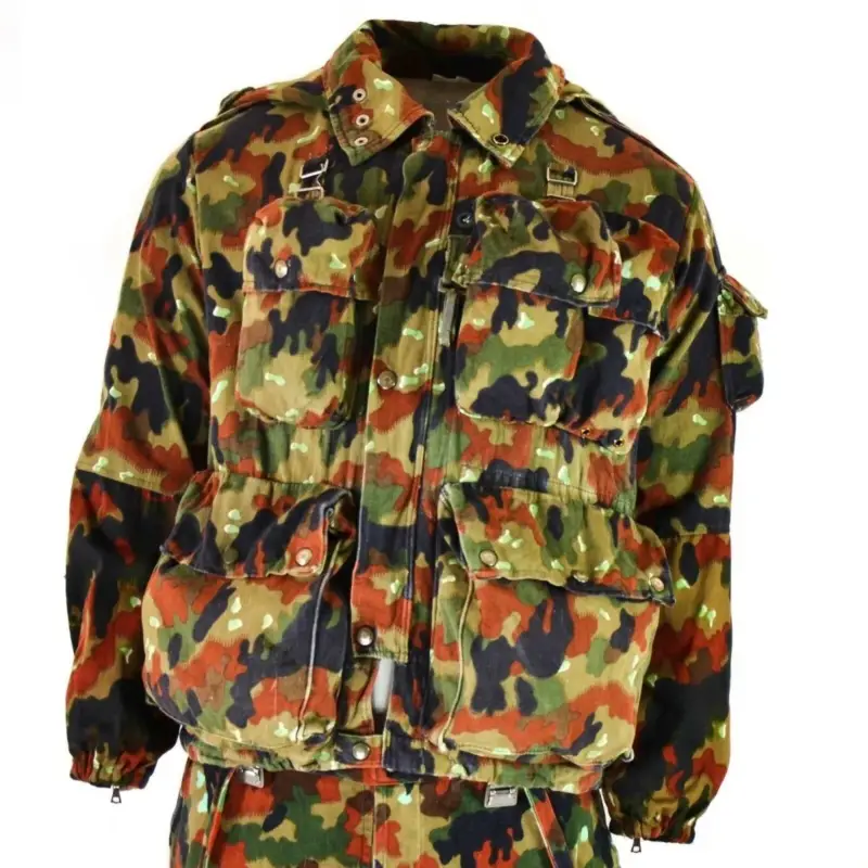 Zamów dziś Oryginalna szwajcarska kurtka armii M70 Alpenflage Camo Sniper Combat z kapturem parka