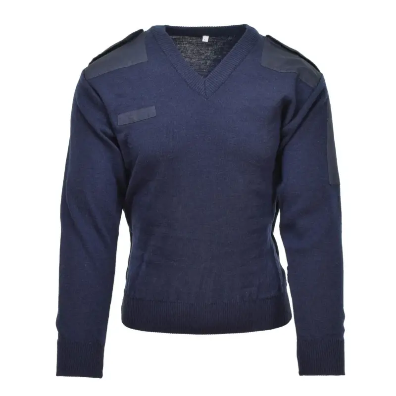 Oryginalny holenderski pullover w szpic niebieskie żebro dzianinowy nadwyżka wojskowa sweter Tylko do końca tygodnia