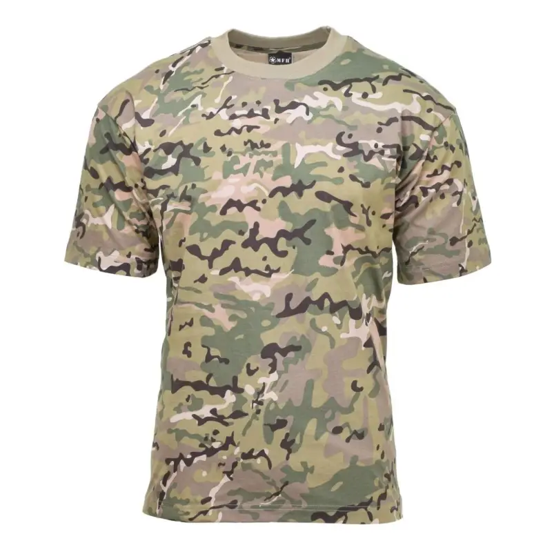 Wyprzedaż T-shirt w stylu armii amerykańskiej MFH Operacja krótkiego rękawu Camo oddychająca lekka