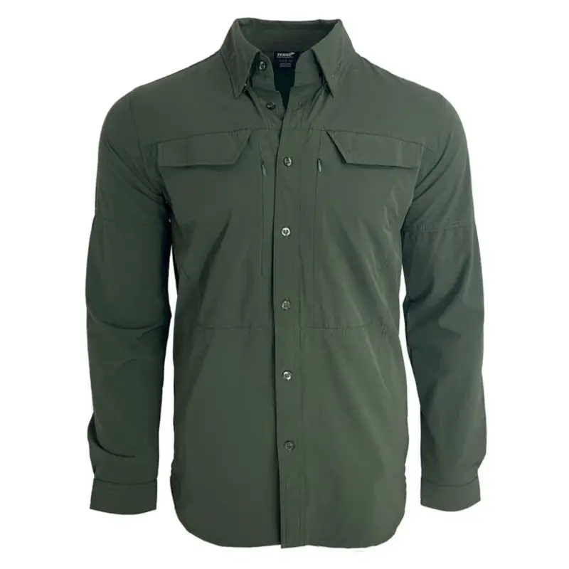TEXAR DŁUGO-SLEEVE WOJSKA Koszula Slim Fit Trwałe odzież Klasyczne koszule armii Popularny