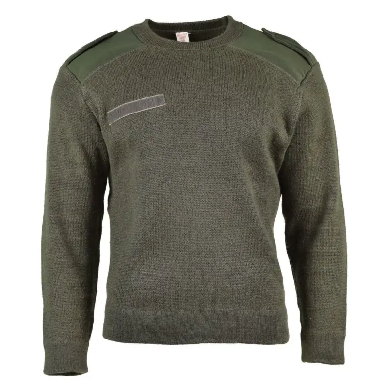 Sprawdź teraz Prawdziwy sweter armii francuskiej Olive Commando Mężczyźni Pullover na okrągły szyję NOWOŚĆ