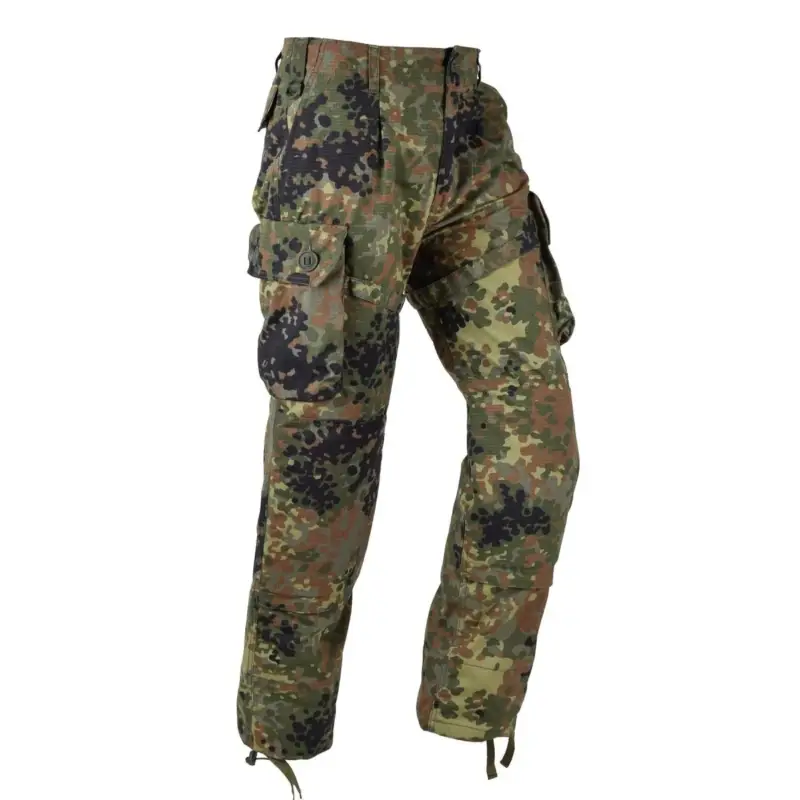Promocja TACGEAR Markowe spodnie bojowe typu cargo w stylu armii niemieckiej, flecktarn camo ripstop