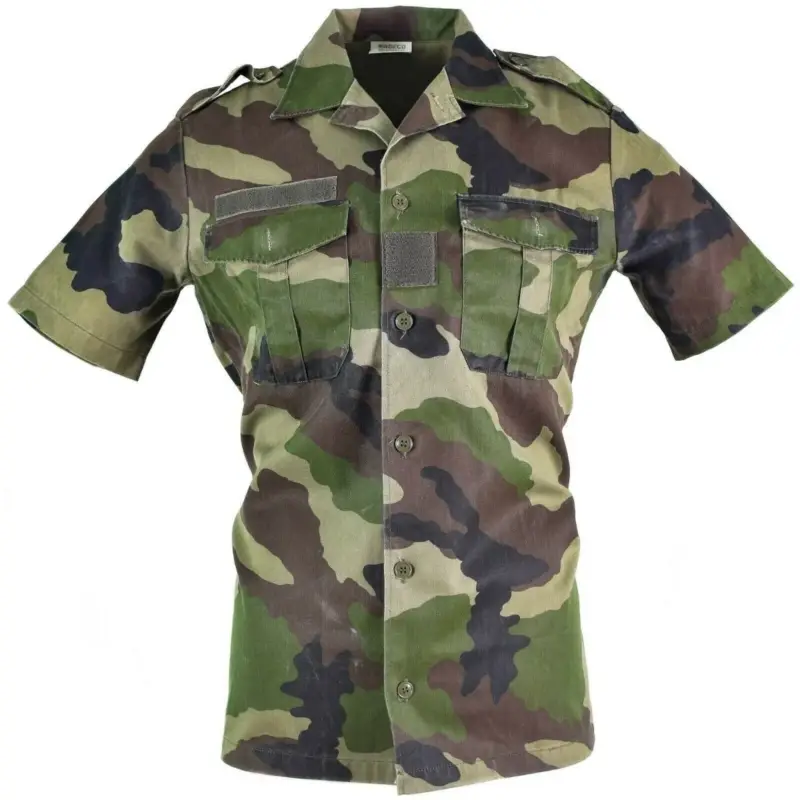 Szybka dostawa Oryginalna francuska koszula F2 Woodland Camo cce krótkie rękawy koszule