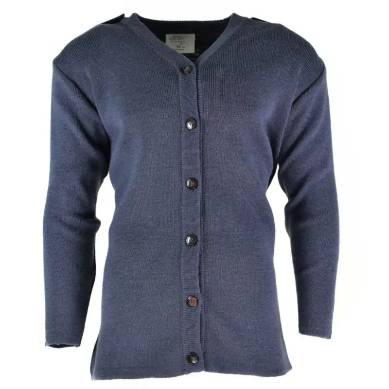 Ostatnia szansa Oryginalny brytyjska armia kardigan lotniczy RAF Women's Sweater wełniany Blue Grey