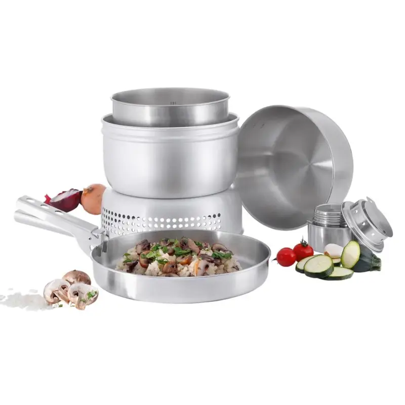 Tylko do końca tygodnia Tatonka Camping Stove Set Set Stael Stael Burner Outdoor Compact Doniczka