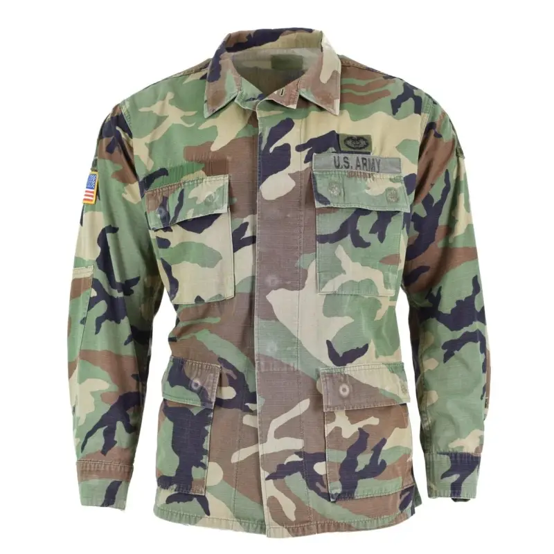 Obniżka ceny Oryginalna amerykańska kurtka wojskowa Ripstop Woodland Camouflage BDU Troops