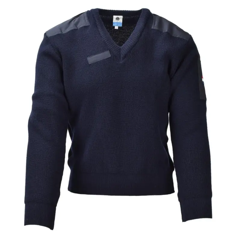 Oryginalny holenderski wojskowy niebieski sweter pullover wełna wełna body -body NOWOŚĆ Niska cena