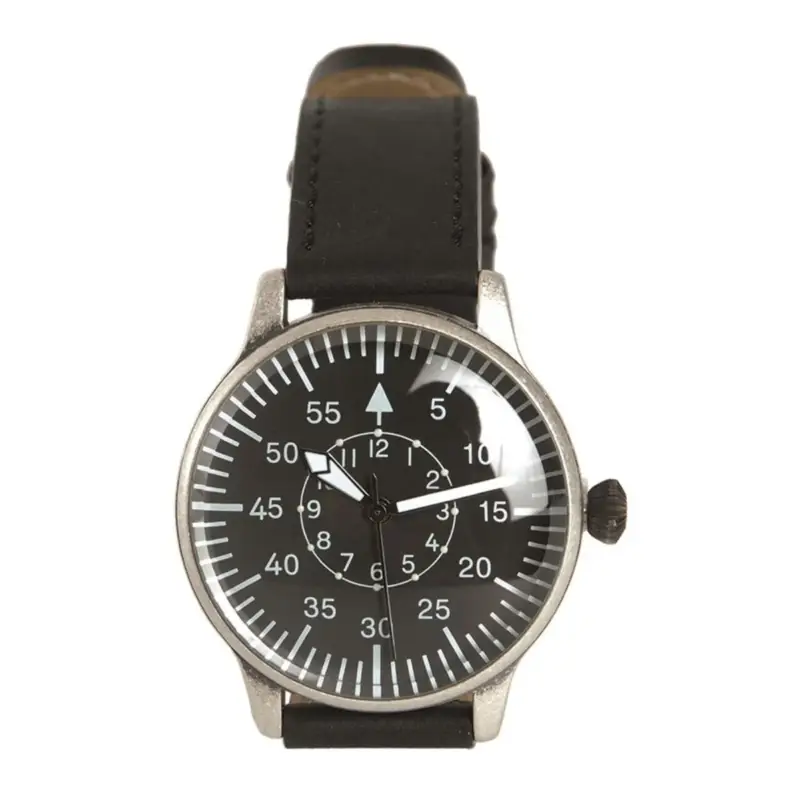 Kup teraz Mil-Tec Retro Pilot Watch Mechanizm kwarcu Naturalny skórzana bransoletka Czarna