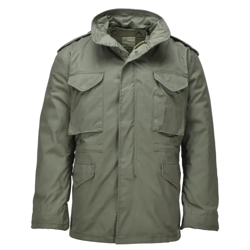 Darmowy zwrot MIL-TEC PARKA M65 US Army Style Style Kurtka Odłączona termiczna liniowiec Hidden Hood OD