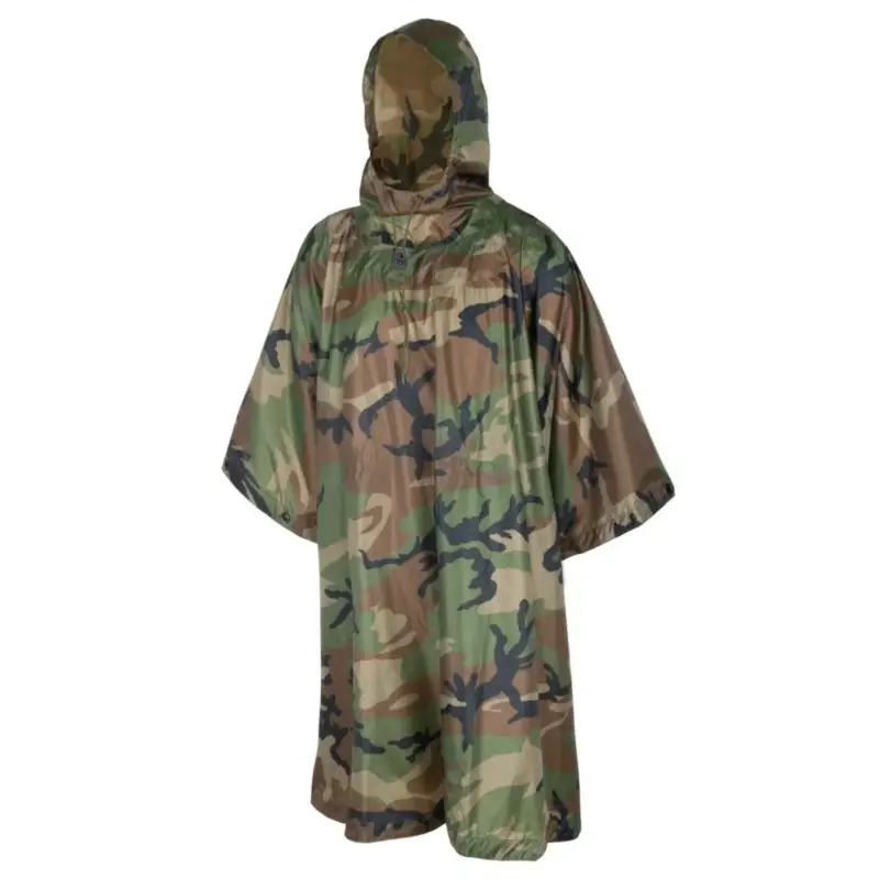 Ekspresowa dostawa HELIKON-TEX Model armii amerykańskiej Poncho Waterproof Tactical Rain Gear Woodland Camo