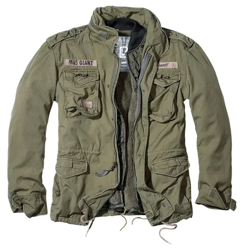 Brandit Classic M65 Giant Jacket Wojskowy styl vintage zdejmowana podszewka oliwka Hit sprzedaży