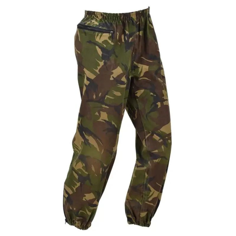 Oryginalne holenderskie wojskowe wodoodporne spodnie elastyczne talia DPM Woodland Camo Wyprzedaż