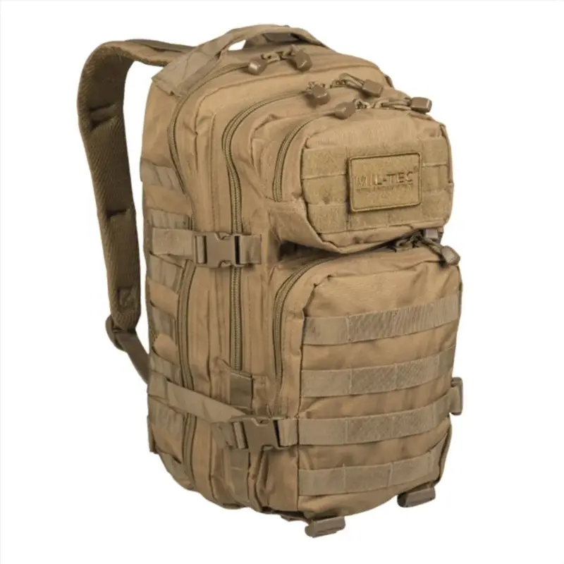 Wysoka jakość Plecak MIL-TEC US ASSAULT 20L Ergonomiczne wyściełane szelki Coyote
