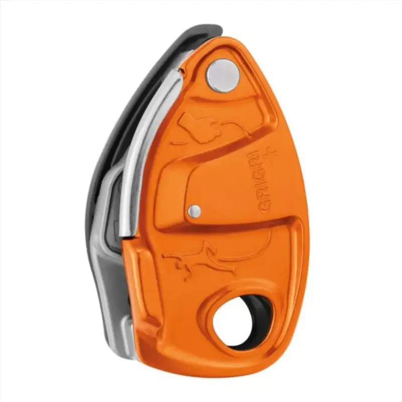 Premium Petzl GRIGRI+ Urządzenie asekuracyjne Wspomagane hamowanie Anti Panic Liny 8,5–11 mm Pomarańczowe