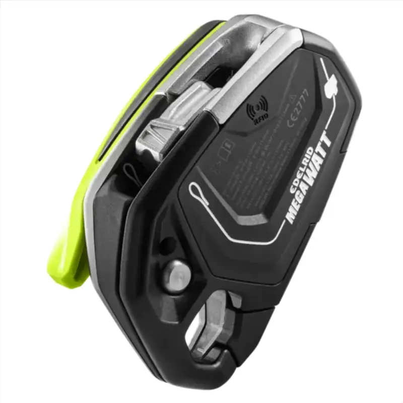 Edelrid MEGAWATT Przemysłowe urządzenie ratownicze do zjazdu linowego Cartified zielone Oferta czasowa