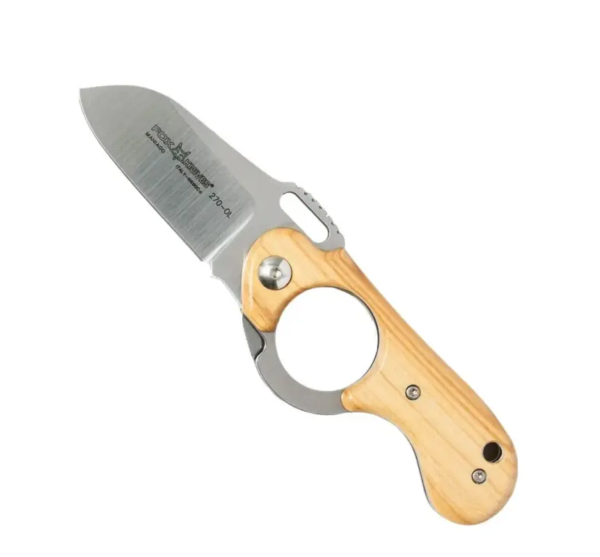 Nóż składany Fox Knives marki Italy Elite z rękojeścią z drewna oliwnego ze stali nierdzewnej Nowy