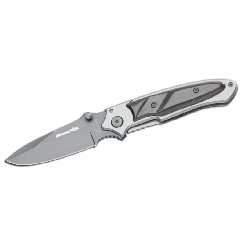 Tani Fox Knives Markowy scyzoryk składany, pokryty tytanem, ze stali nierdzewnej 440 w kolorze czarnym