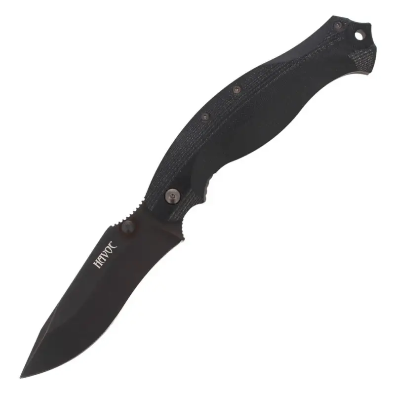 Taniej Nóż składany Fox Knives HAVOC typu drop point, tytanowa rama z blokadą, stal N690Co