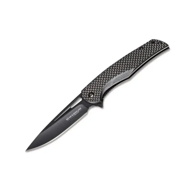 Nóż kieszonkowy BOKER Black Carbon z rękojeścią z włókna węglowego ze stali nierdzewnej 440A Szybka dostawa