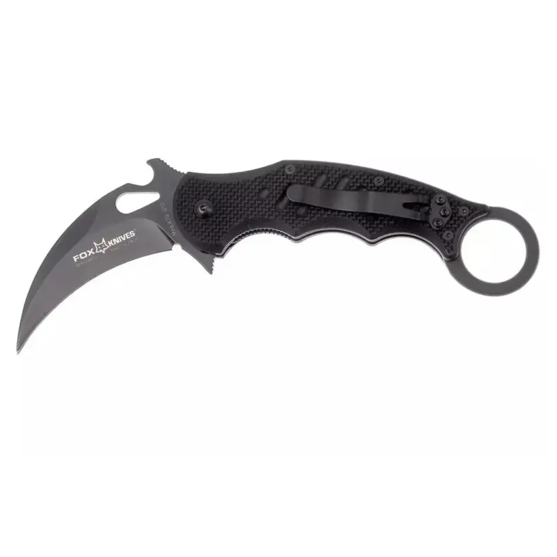 Popularny Fox Knives Karambit FX-479 składany mini nóż N690C stalowe czarne ostrze hydrolotniowe