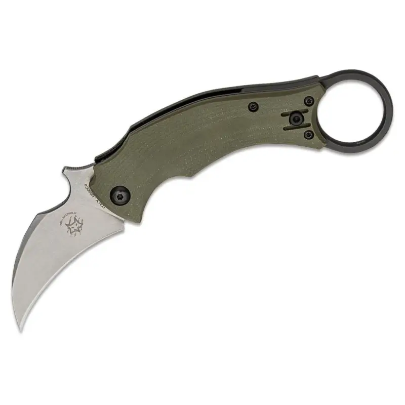 Nowy Fox Knives FX-591 ODSW czarny ptak karambit składany scyzoryk taktyczny Hawkbill
