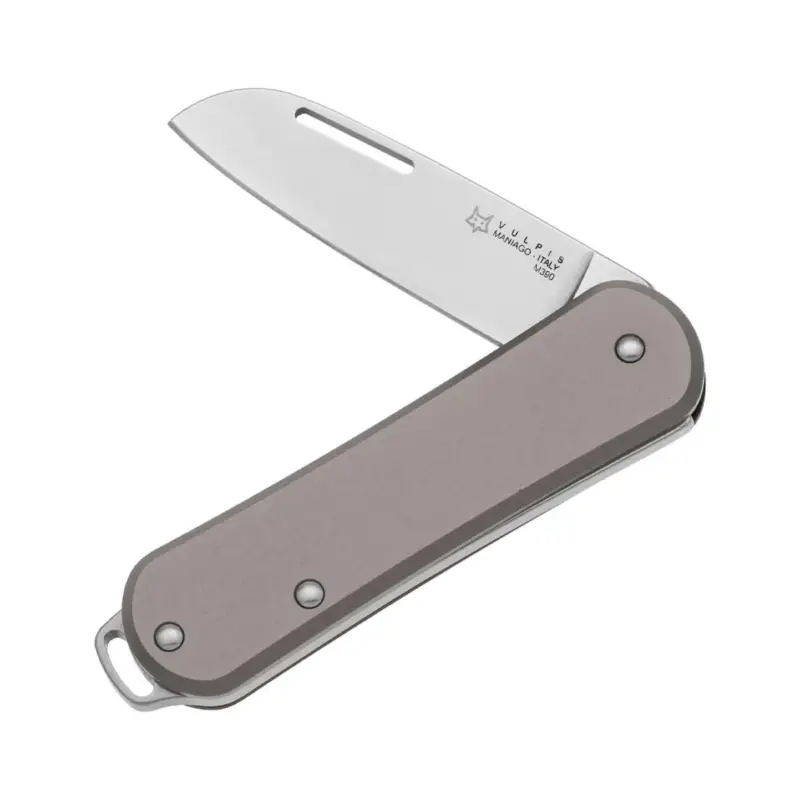 Ostatnia szansa Fox Knives VULPIS Składany scyzoryk Drop Point Stal nierdzewna M390 Szary