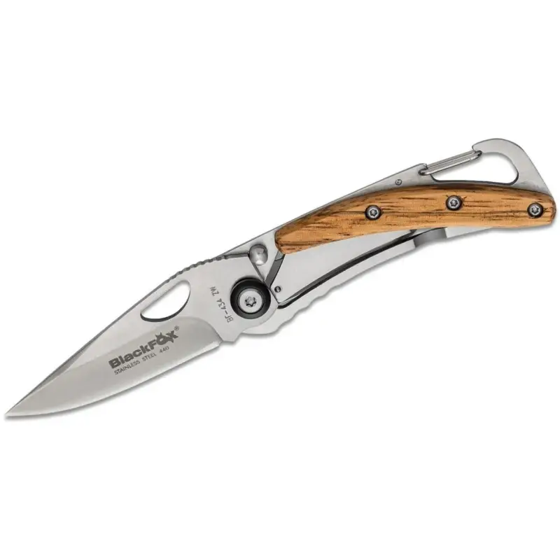 Bezpieczna płatność Fox Knives Markowy składany scyzoryk z drewnianą rączką, satynowaną stalą nierdzewną 440