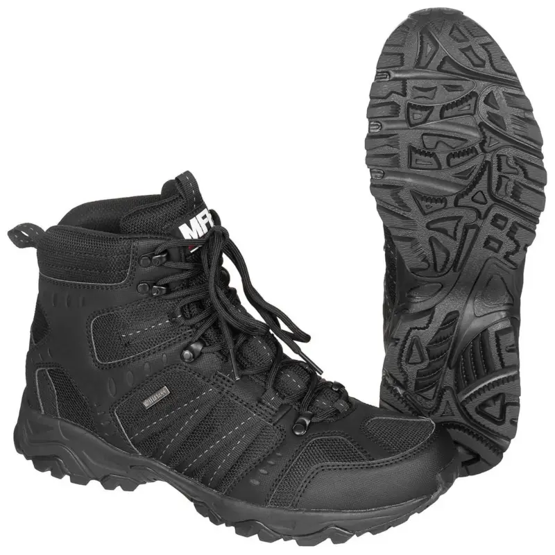 Oferta Taktyczne buty bojowe MFH Wodoodporna, oddychająca, szybkoschnąca membrana HBR, czarna