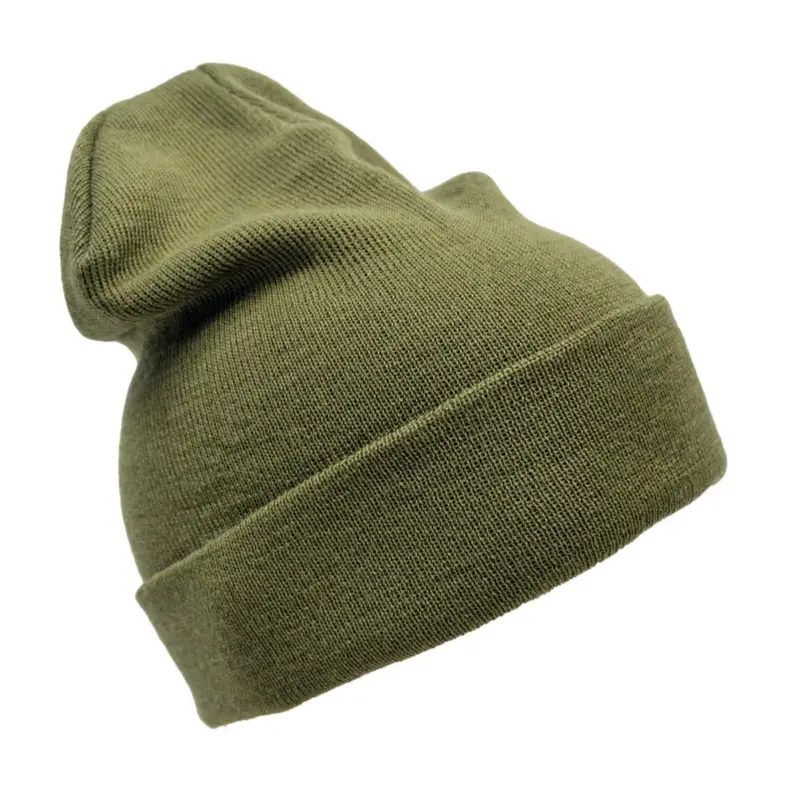 Cena promocyjna Oryginalna holenderska czapka zimowa wojskowa WoolGuard Roll Top wełniana czapka zimowa w kolorze zielonym