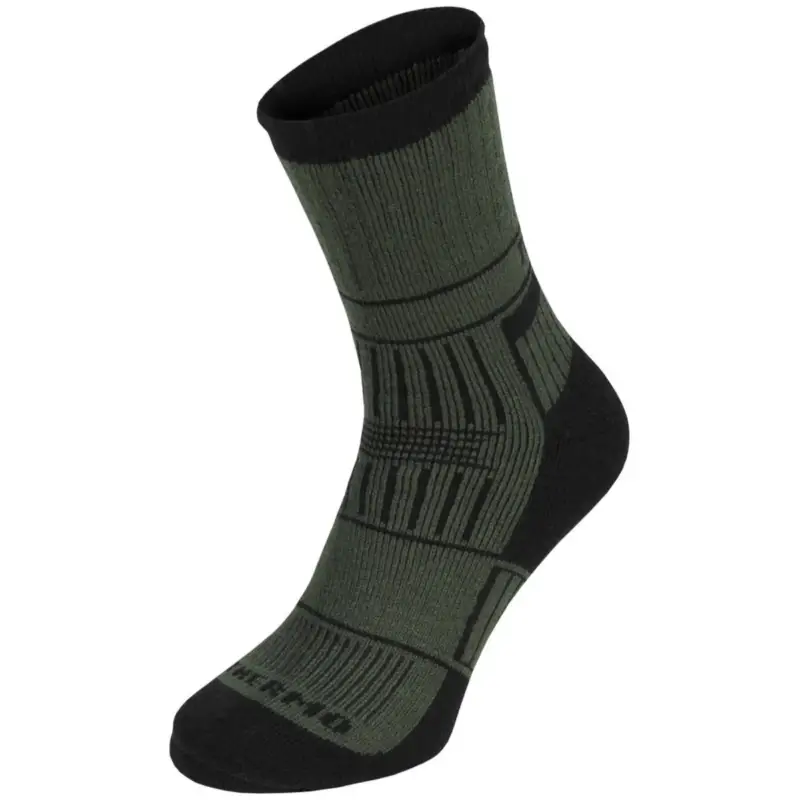 Oferta czasowa Skarpety termiczne MFH Alaska Dry Feet Wyściełana podeszwa Zintegrowane wsparcie łuku, oliwkowe