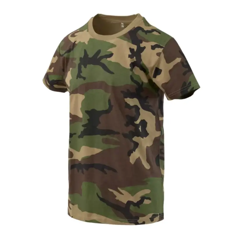 Hit cenowy Helikon-Tex Klasyczny T-shirt z krótkim rękawem o swobodnym kroju, bawełniany kamuflaż Woodland