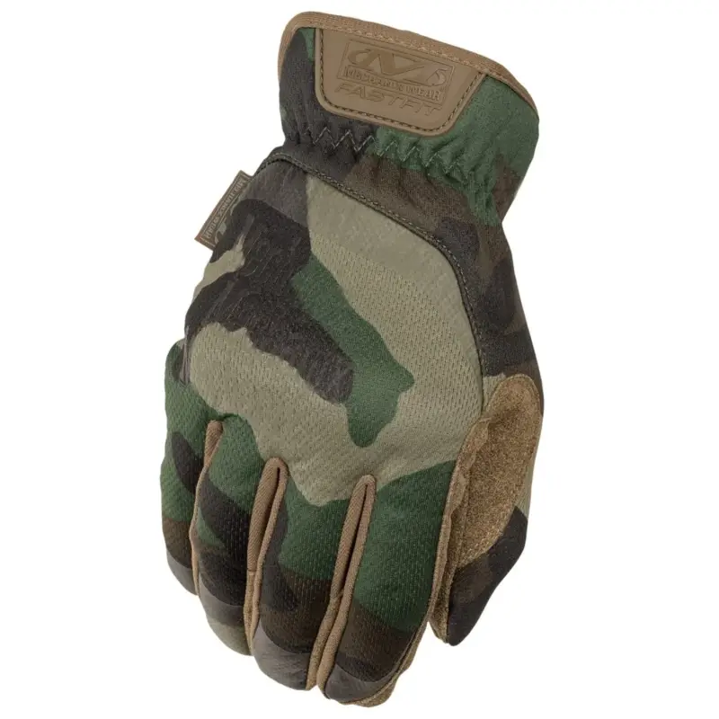 Rękawice taktyczne Mechanix Wear Fastfit Gen 2 z elastycznymi mankietami Woodland Camo Wysoka jakość