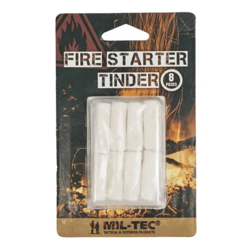 MIL-TEC Podpałka Tinder 8-częściowa wodoszczelna torba Outdoor Camping Survival Dostępne od ręki