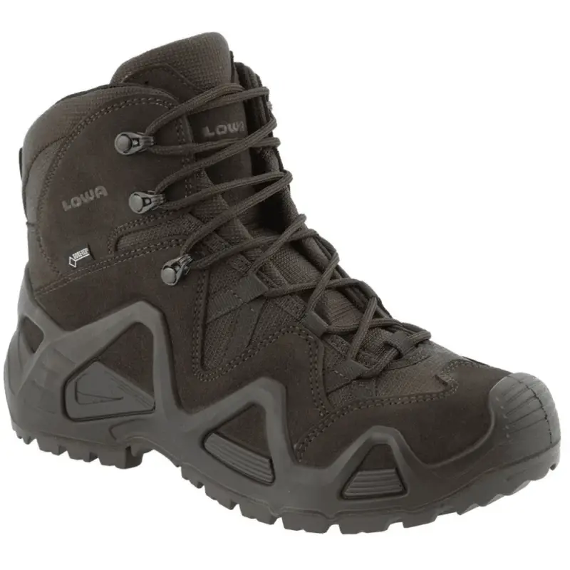 Niska cena Buty taktyczne Lowa Zephyr GTX Mid TF Wodoodporna wyściełana cholewka w kolorze ciemnobrązowym