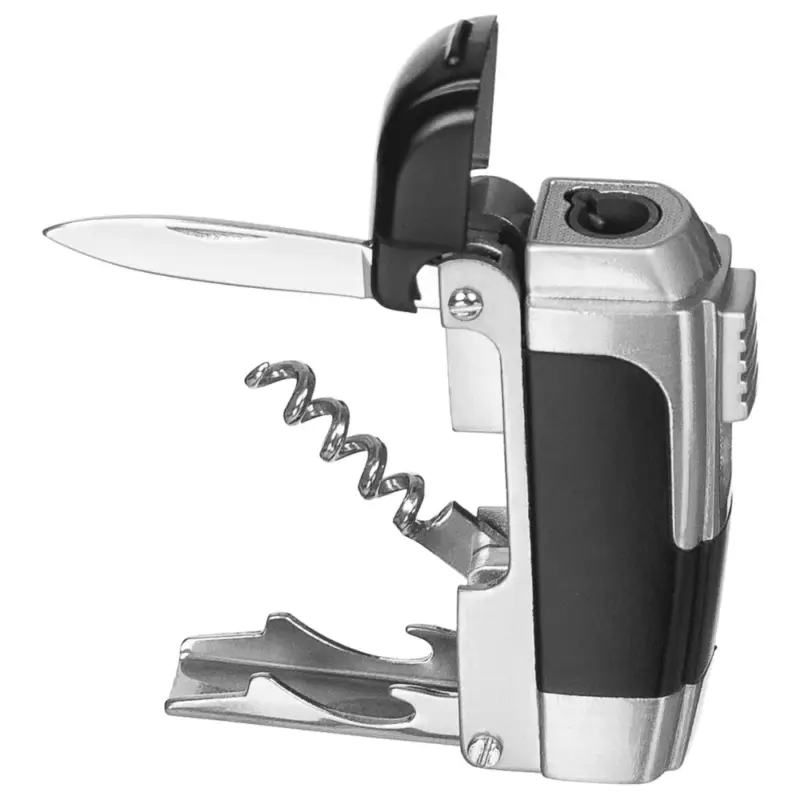 Hit sprzedaży MFH Functional Gas Lighter Windproof Outdoor Camping Multi Tool Unfilled Silver