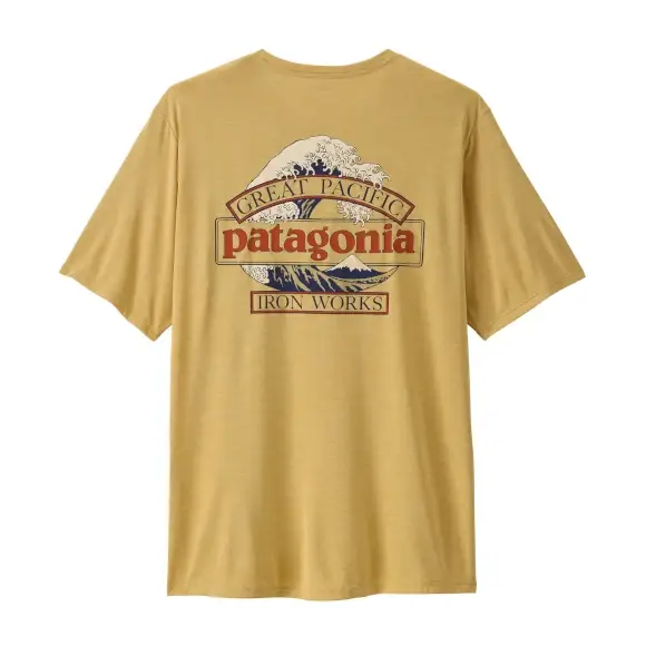 Okazja Koszulka szybkoschnąca Patagonia Capilene Cool Daily Shirt Great Waves Limestone Yellow - Light Limestone Yellow X-Dye