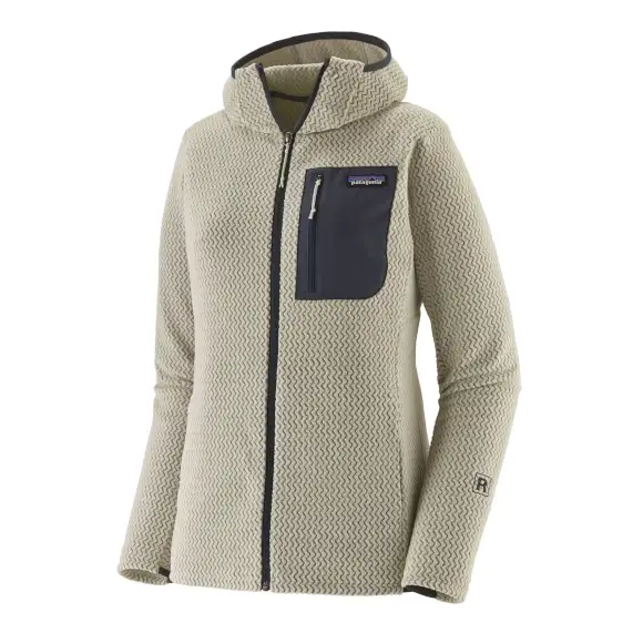 Bluza polarowa damska Patagonia R1 Air Fleece Full-Zip Hoody Wool White Najlepsza cena
